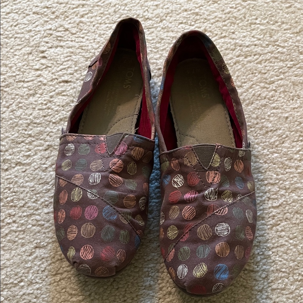 TOMS Women's Multicolor Polka Dot Flats
